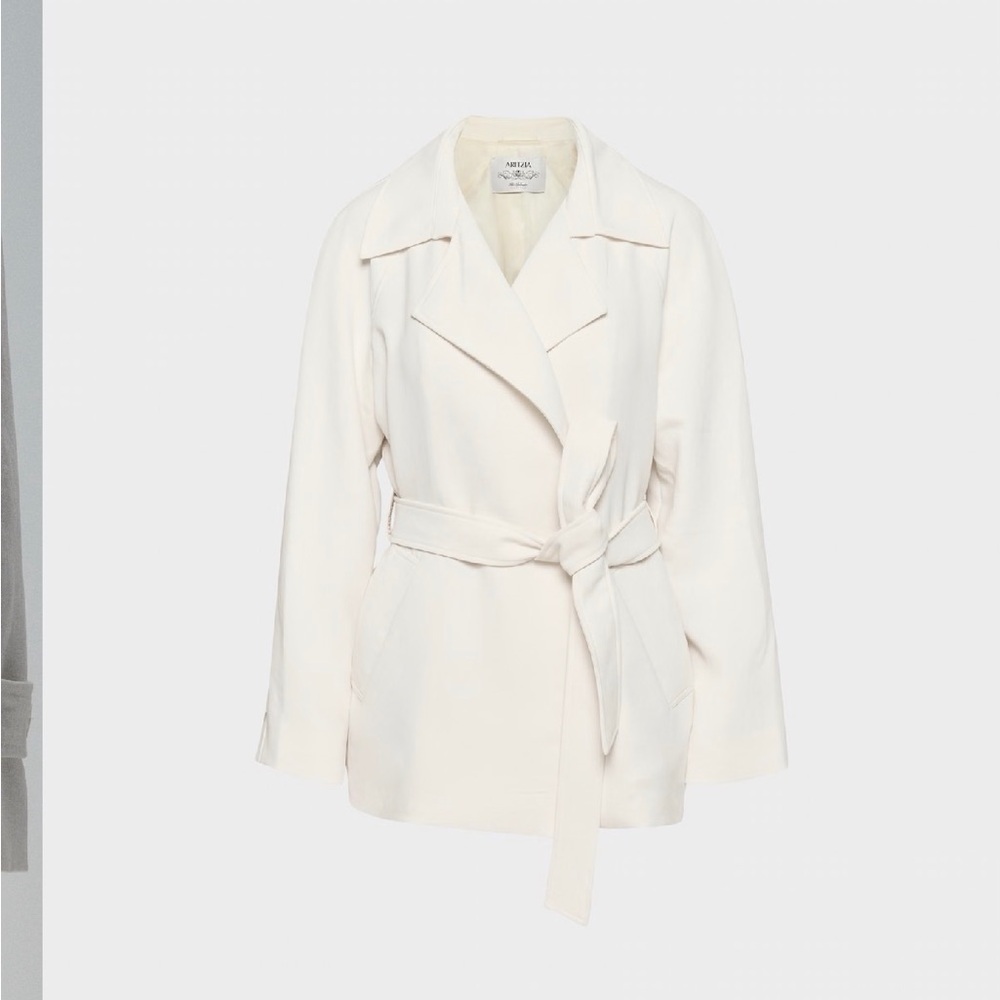 Aritzia Soft Cream Belted Trench Jacket